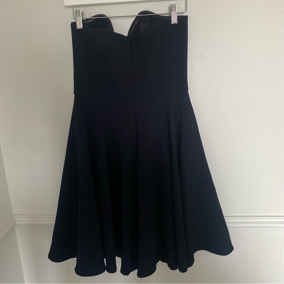 Vineyard Vines Black Textured Flounce Flare Strapless Dress Size 4 - Picture 3 of 5